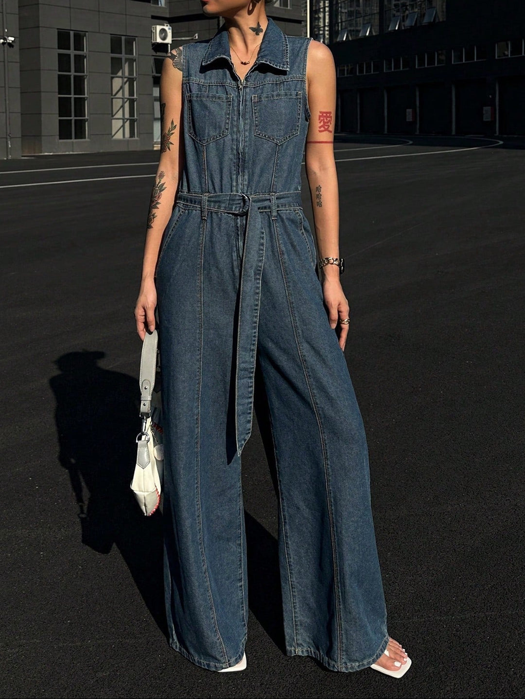 Shein hosszú jumpsuit, kék