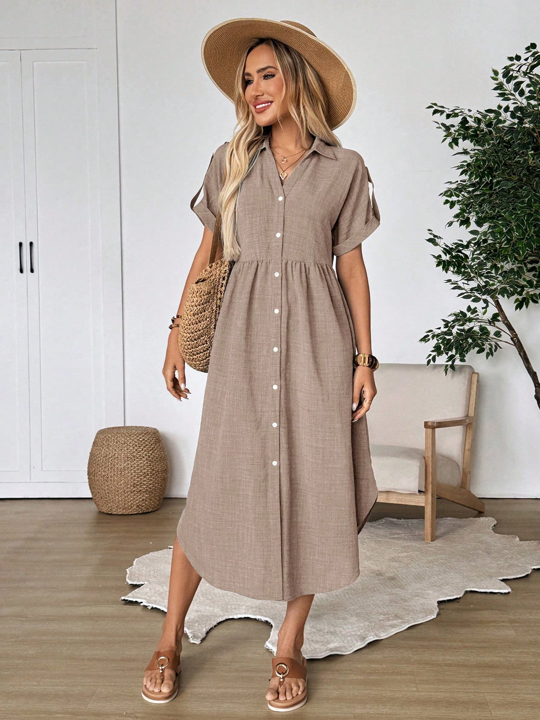 Rochie maxi SHEIN, bej