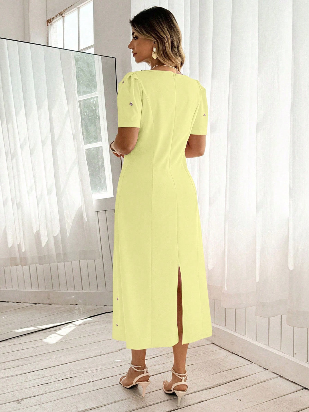 SHEIN maxi ruha, sárga