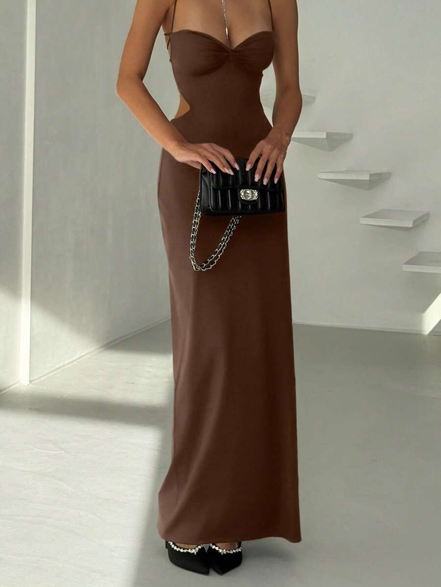 Rochie maxi SHEIN, maro