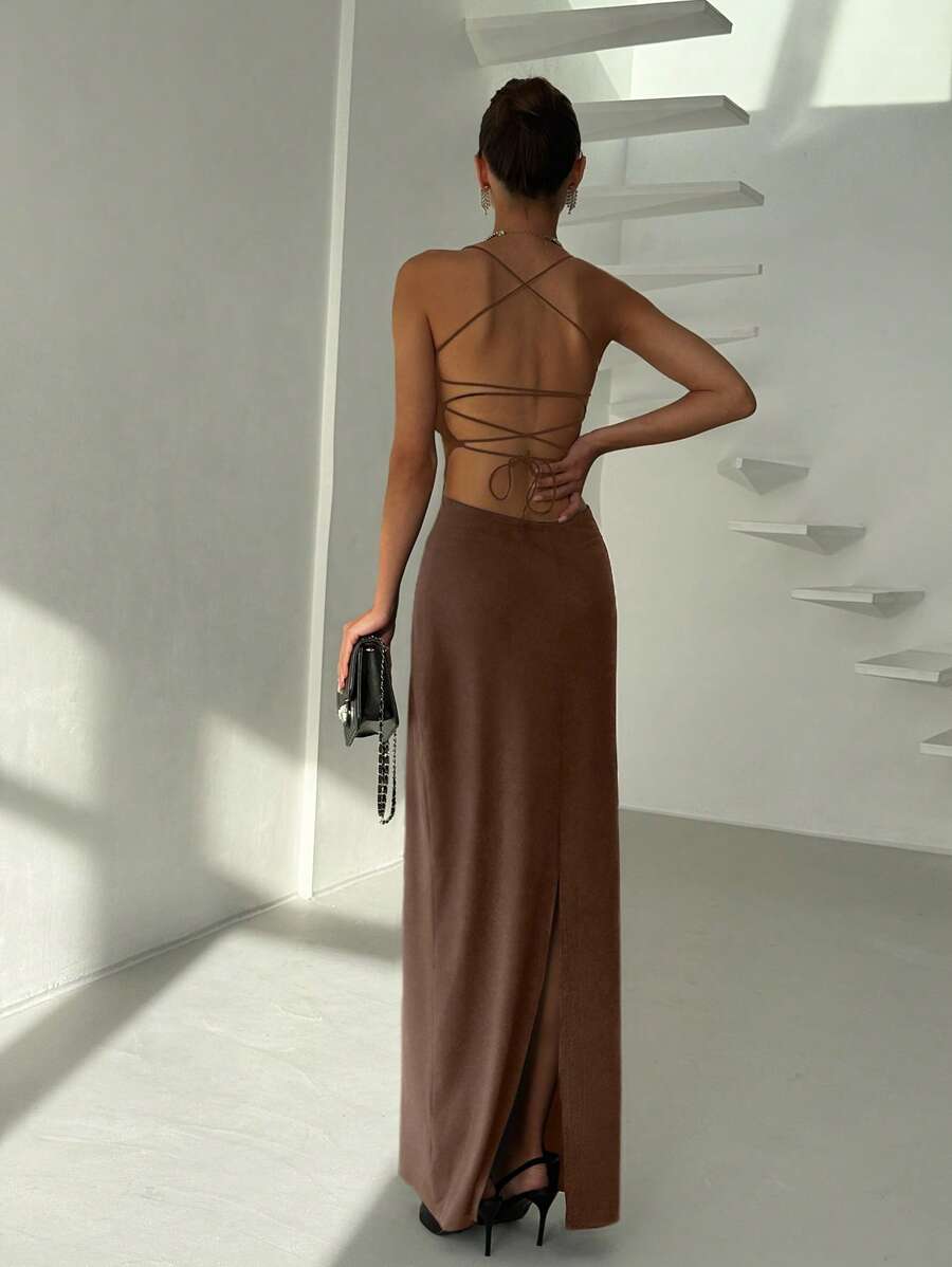 Rochie maxi SHEIN, maro