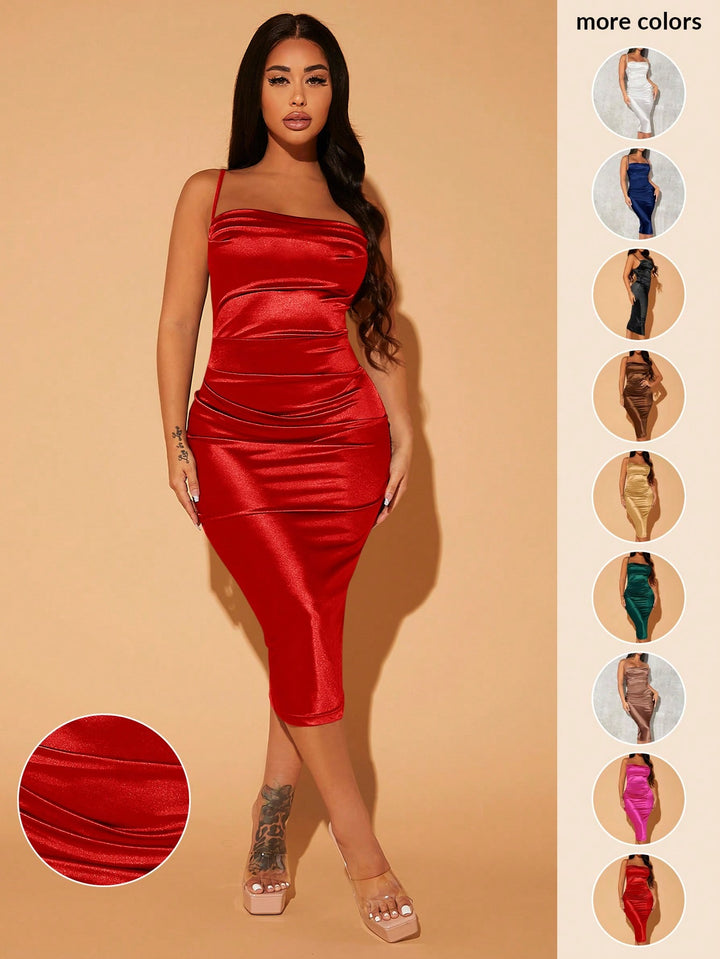 Rochie midi SHEIN, roșu