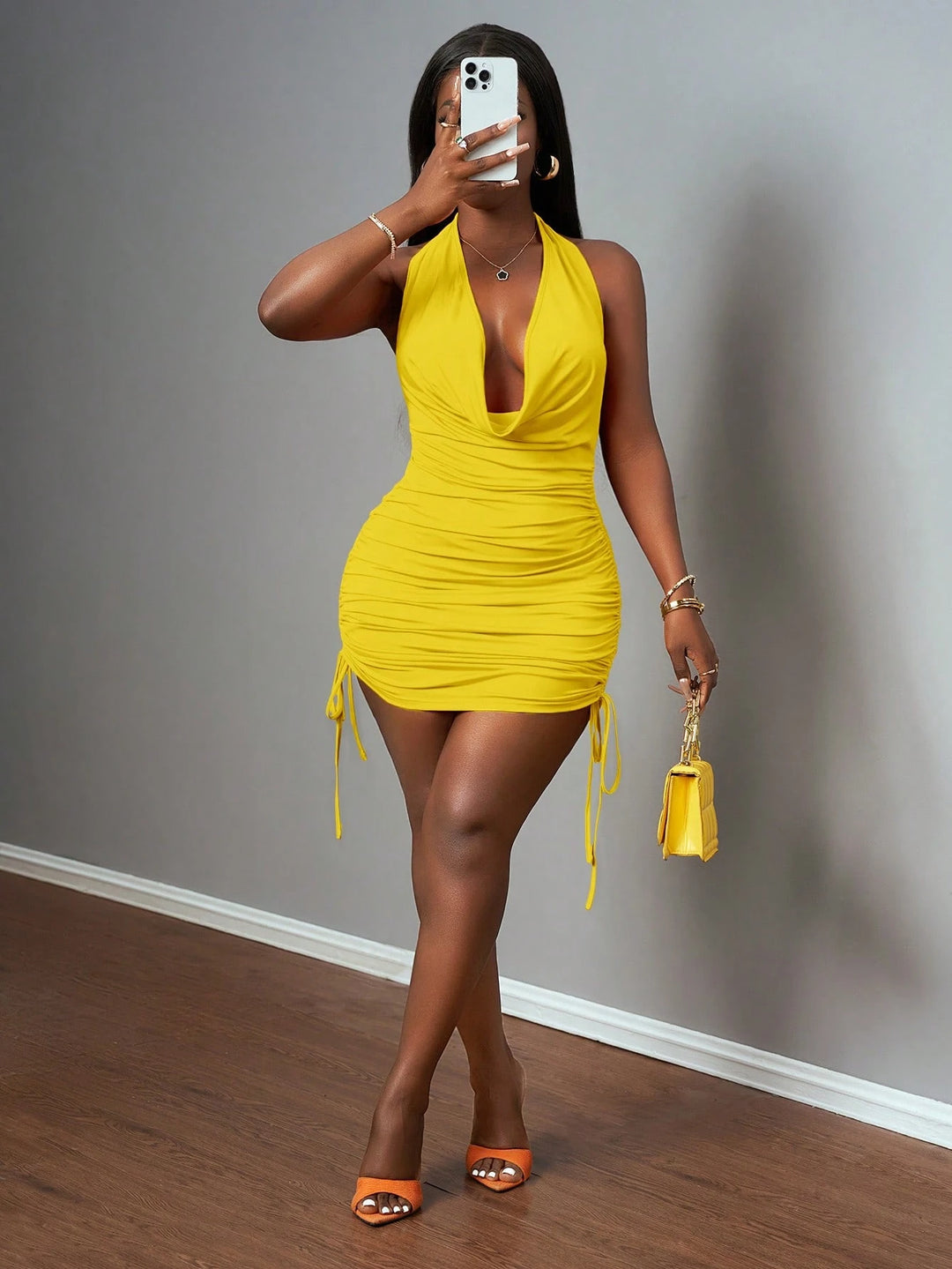 Rochie mini SHEIN, galben