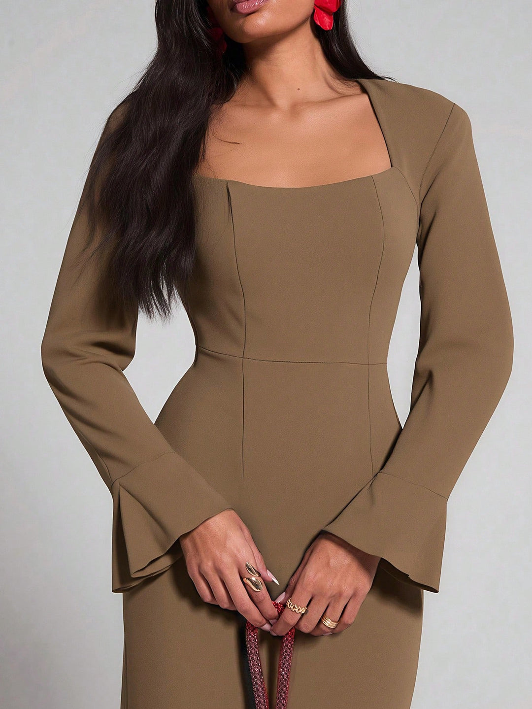 Rochie maxi SHEIN, maro