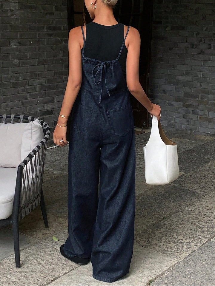 Salopetă lungă de blugi SHEIN, albastru