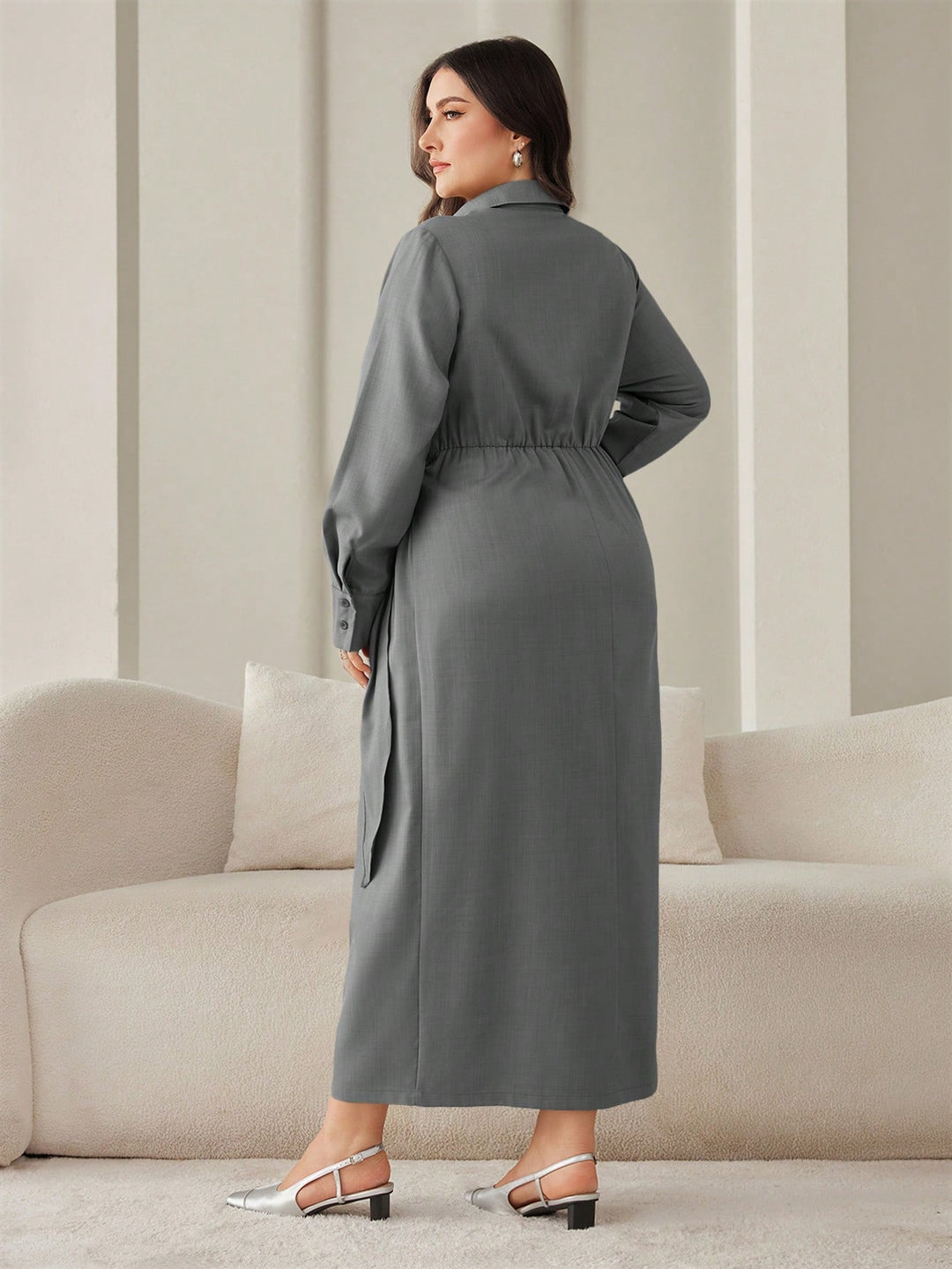 SHEIN maxi ruha, szürke