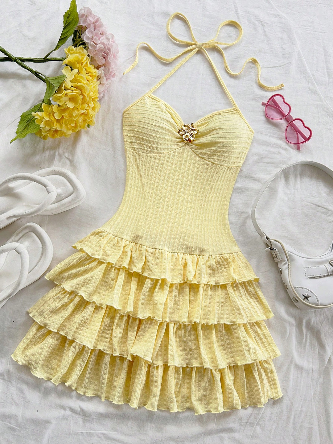 Rochie mini SHEIN, galben