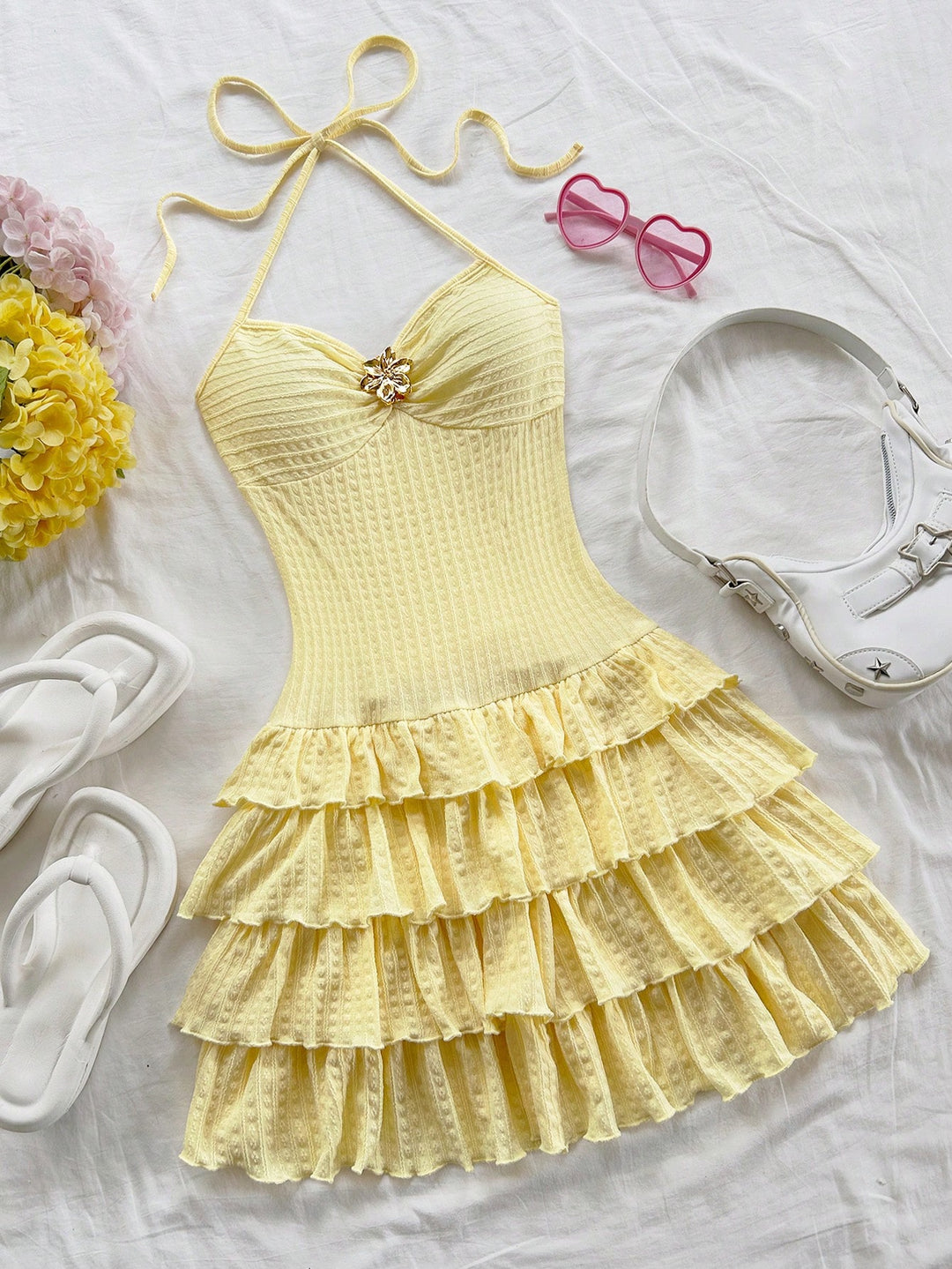 Rochie mini SHEIN, galben