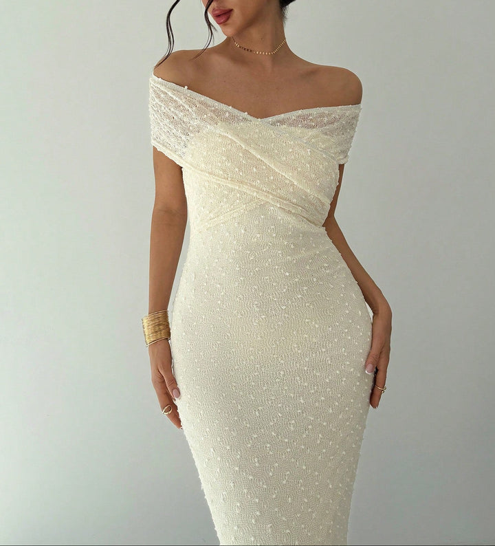 Rochie maxi SHEIN, crem