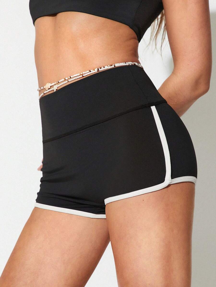 Pantaloni scurți de baie SHEIN, negru