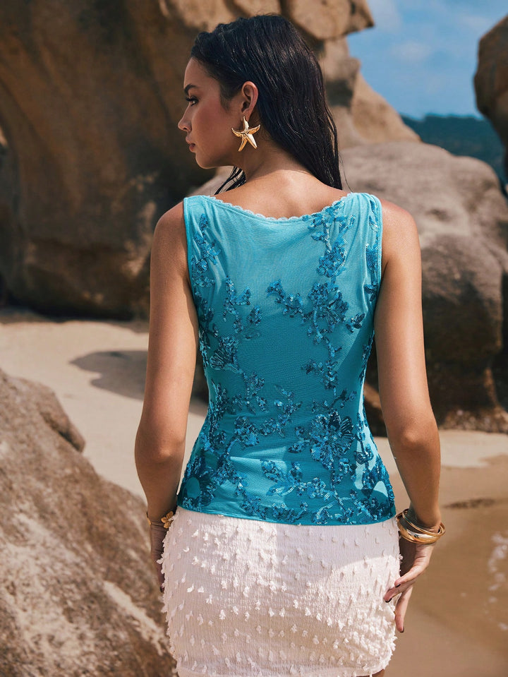 Top Shein, albastru