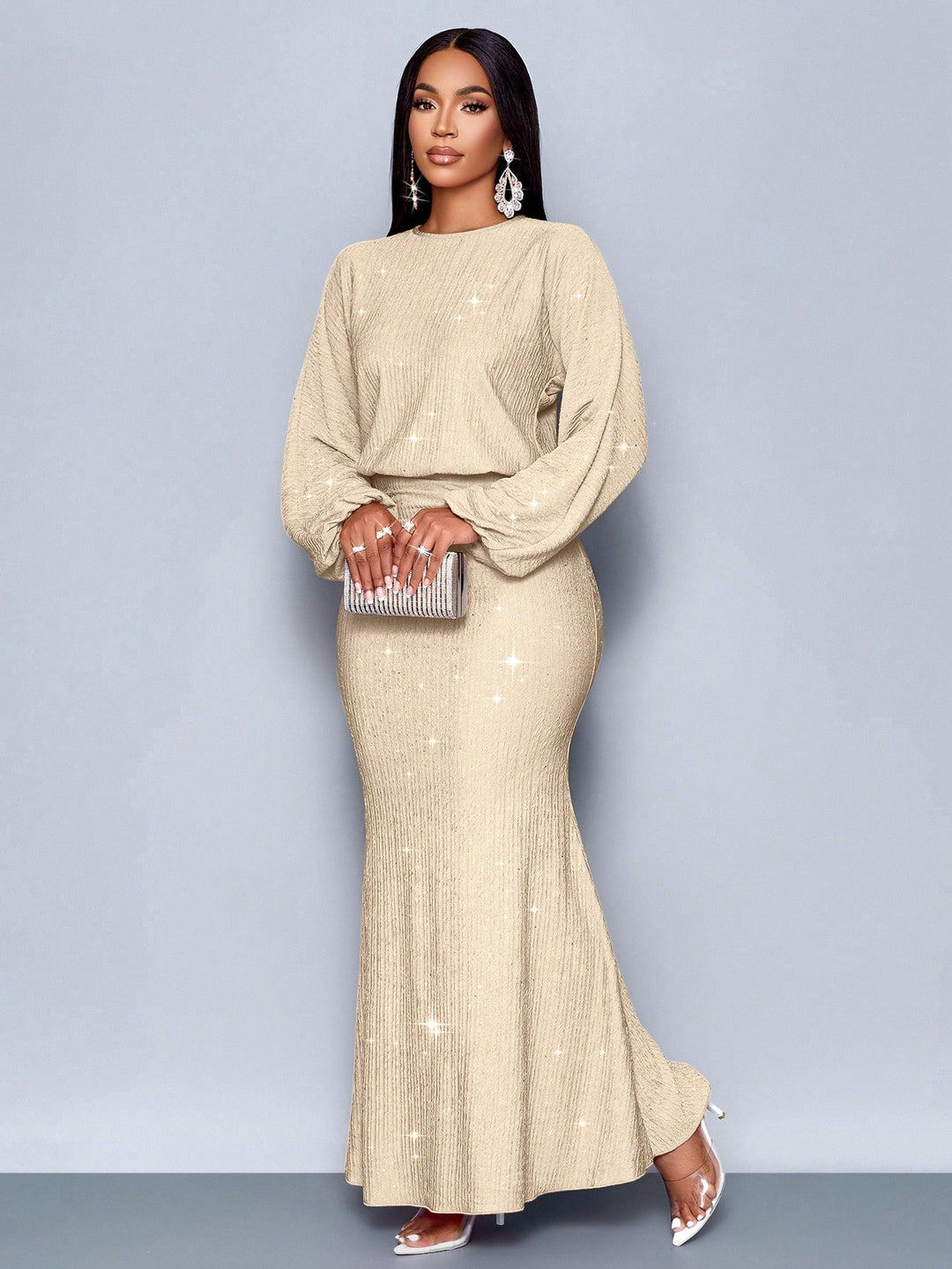 Rochie maxi SHEIN, bej