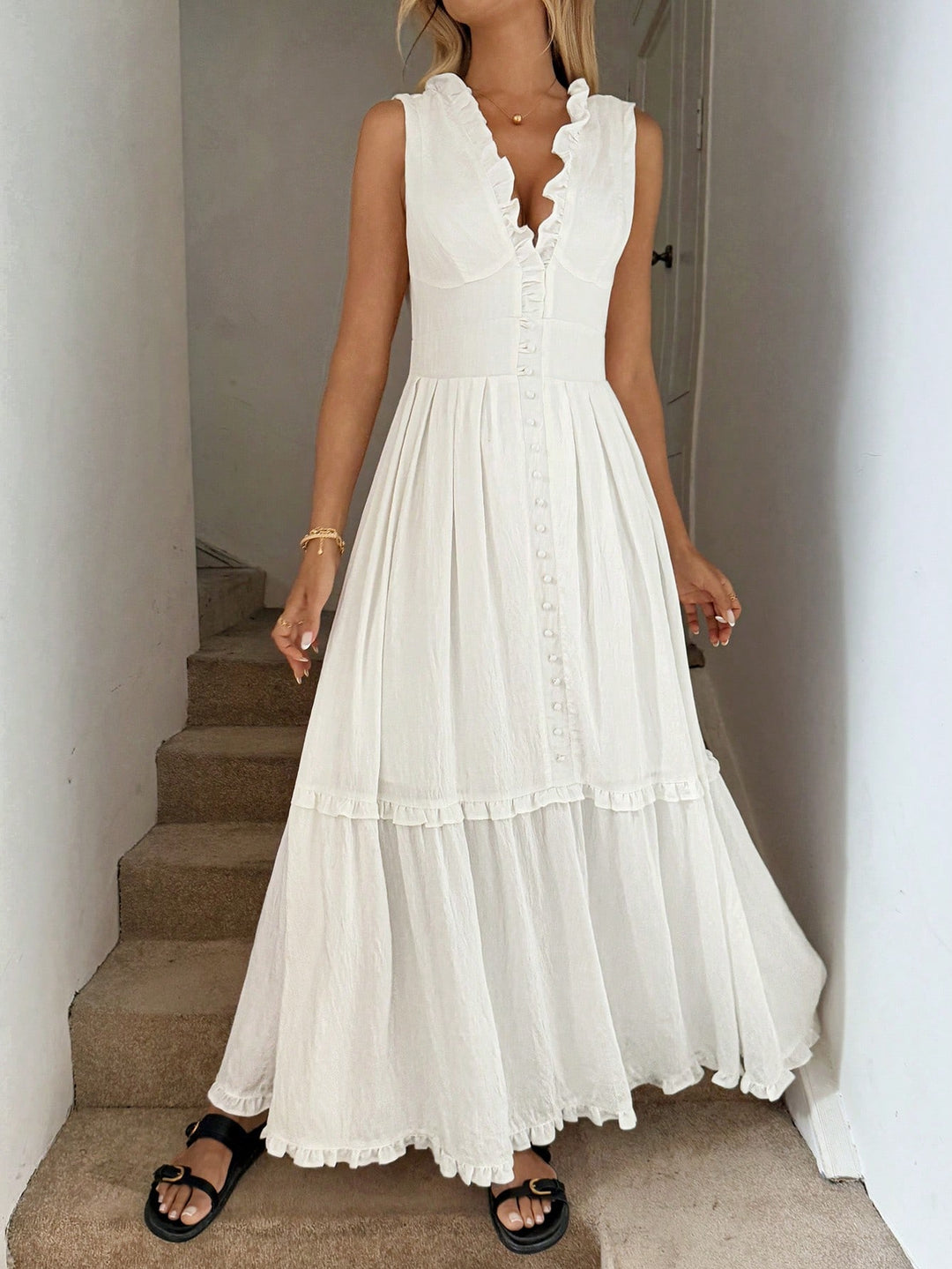 Rochie maxi SHEIN, alb