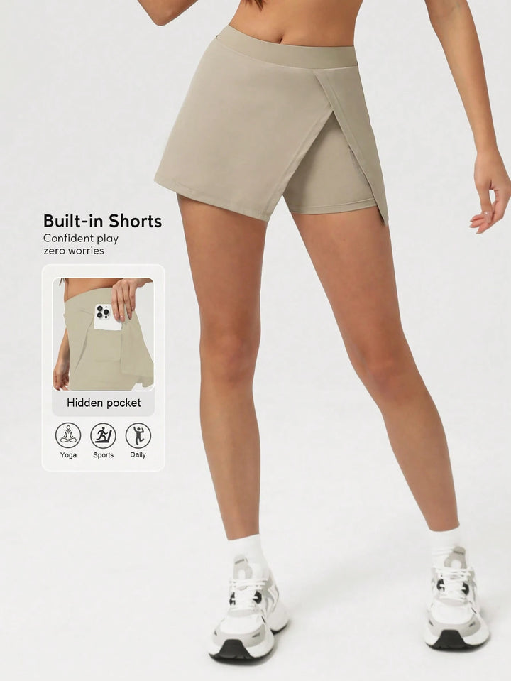 Fustă-pantalon SHEIN, bej