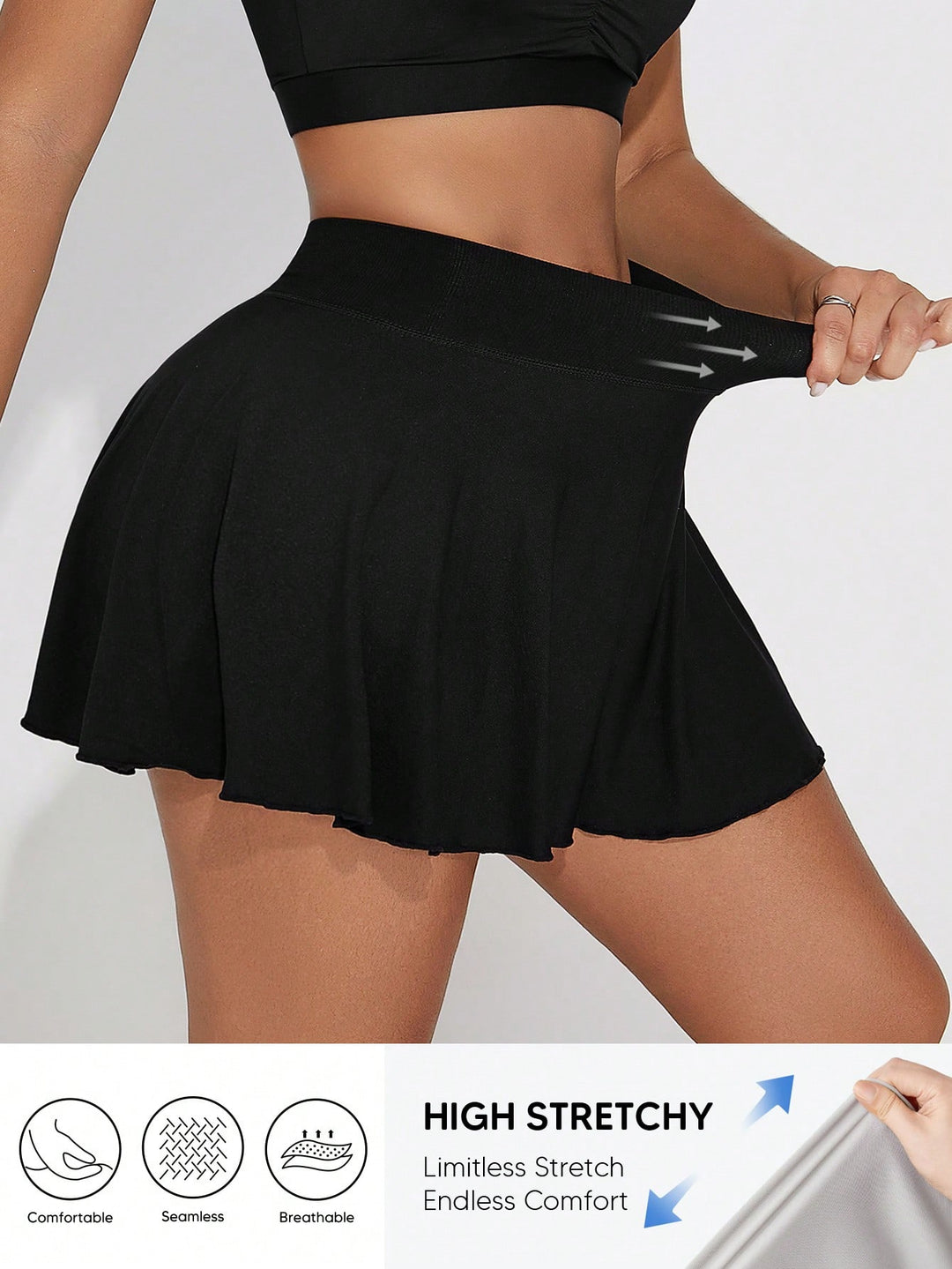 Fustă pantalon SHEIN, negru