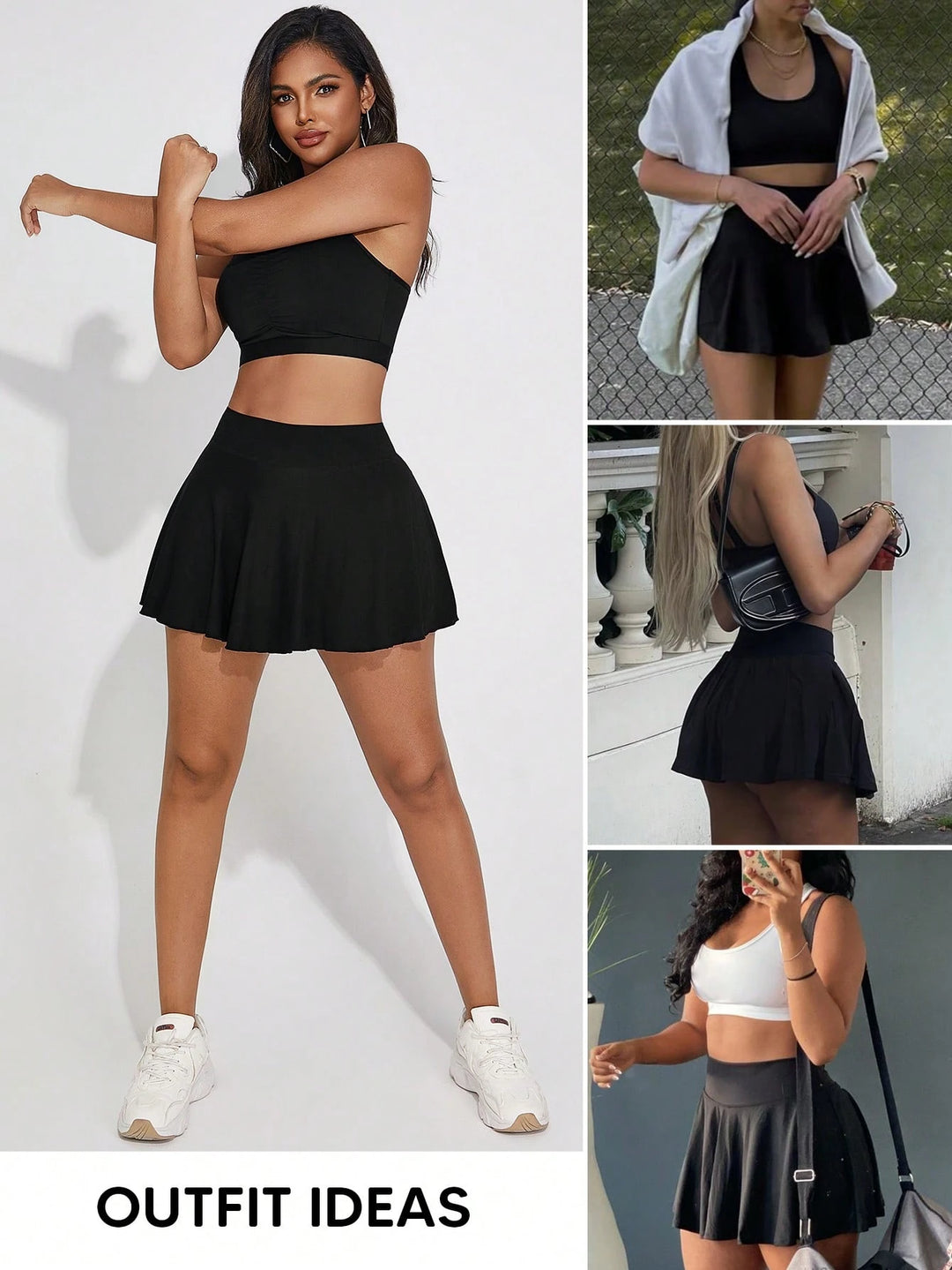 Fustă pantalon SHEIN, negru