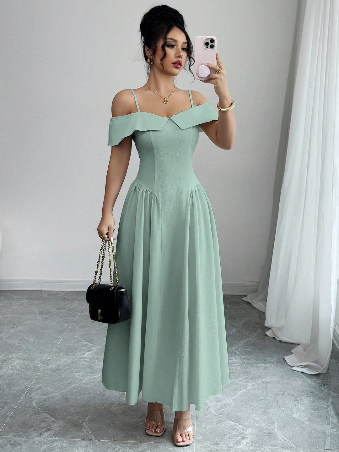 SHEIN maxi ruha, zöld
