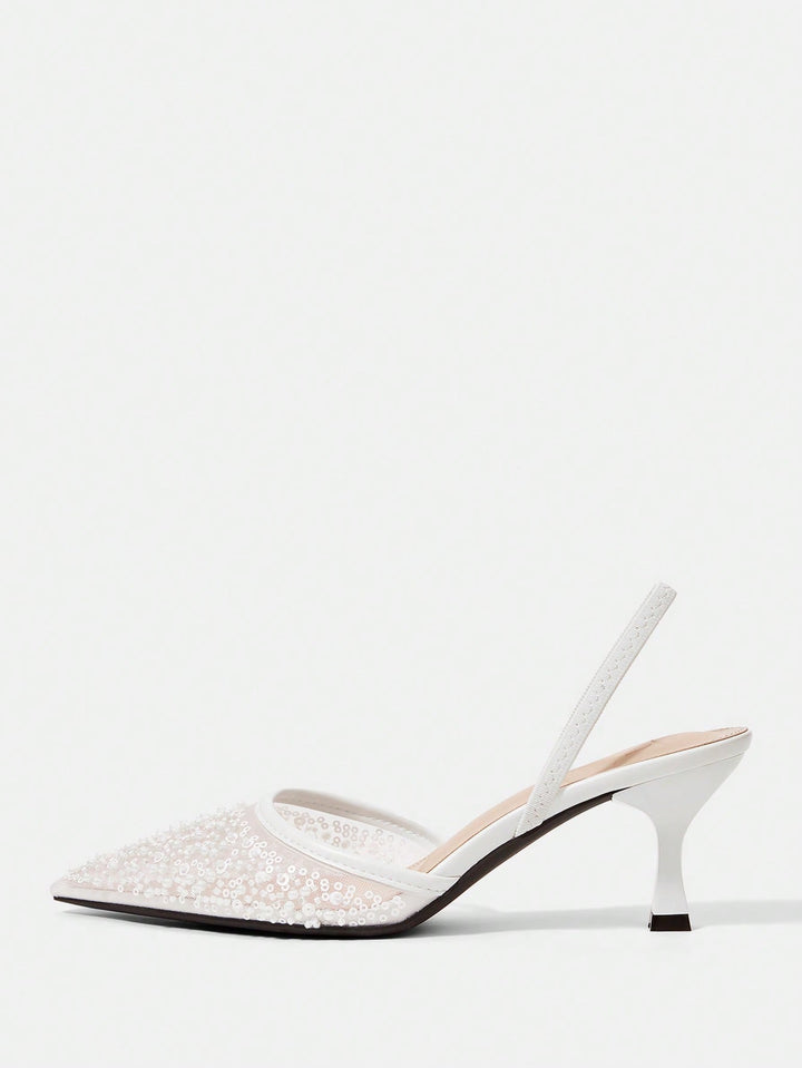 Pantofi cu toc SHEIN, alb