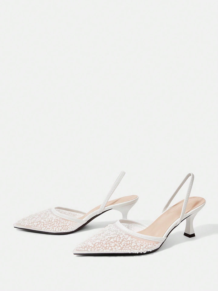 Pantofi cu toc SHEIN, alb
