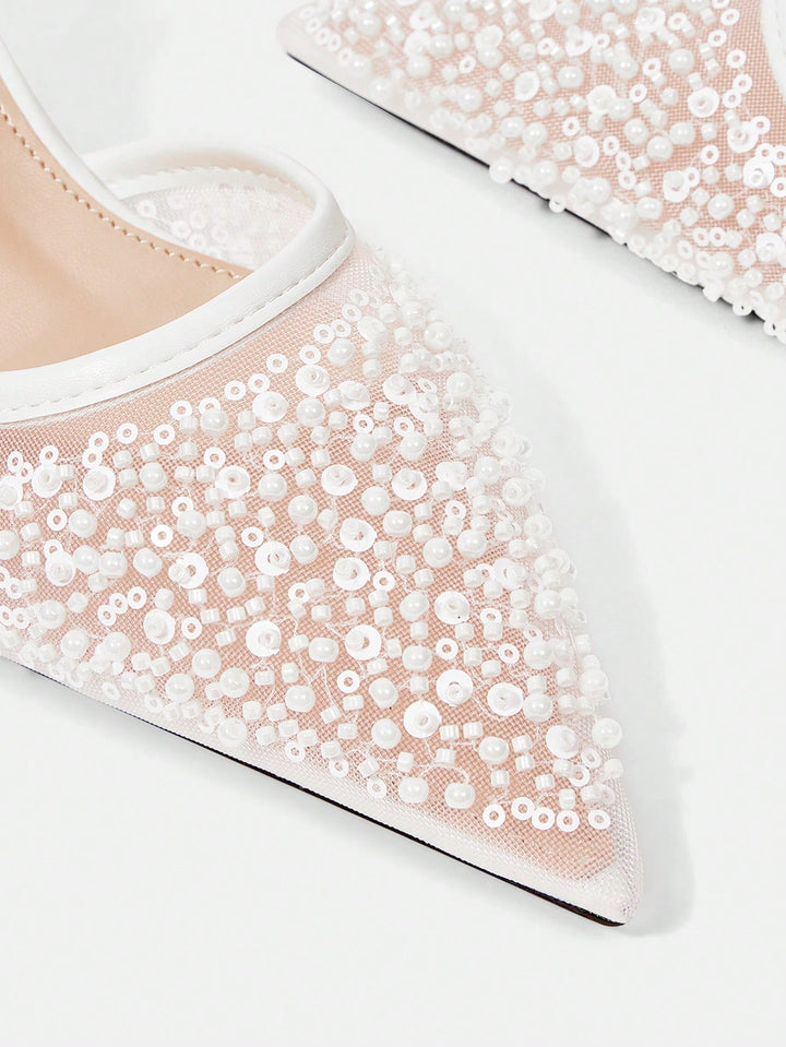 Pantofi cu toc SHEIN, alb