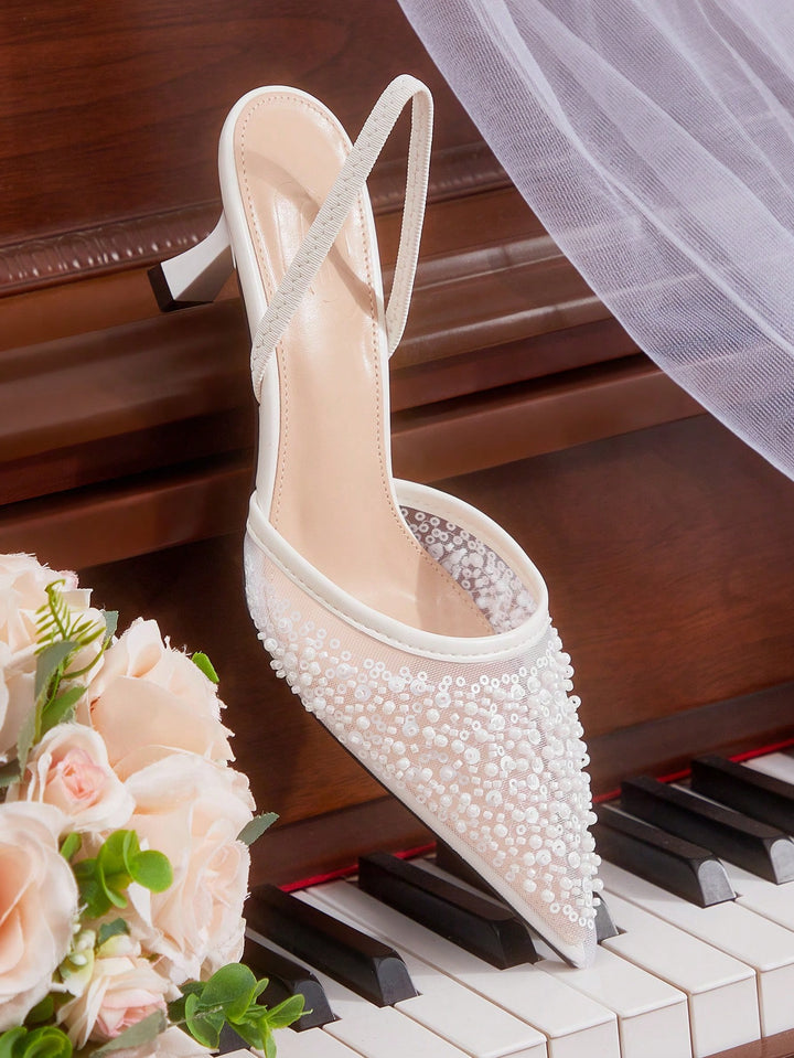 Pantofi cu toc SHEIN, alb