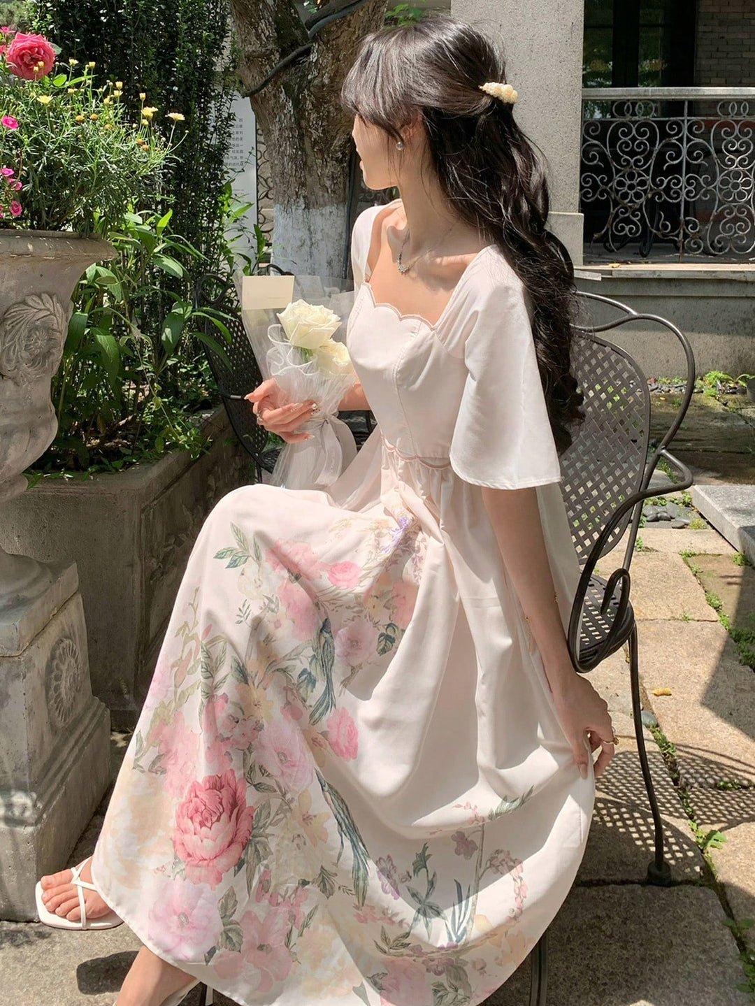 Rochie maxi SHEIN, alb