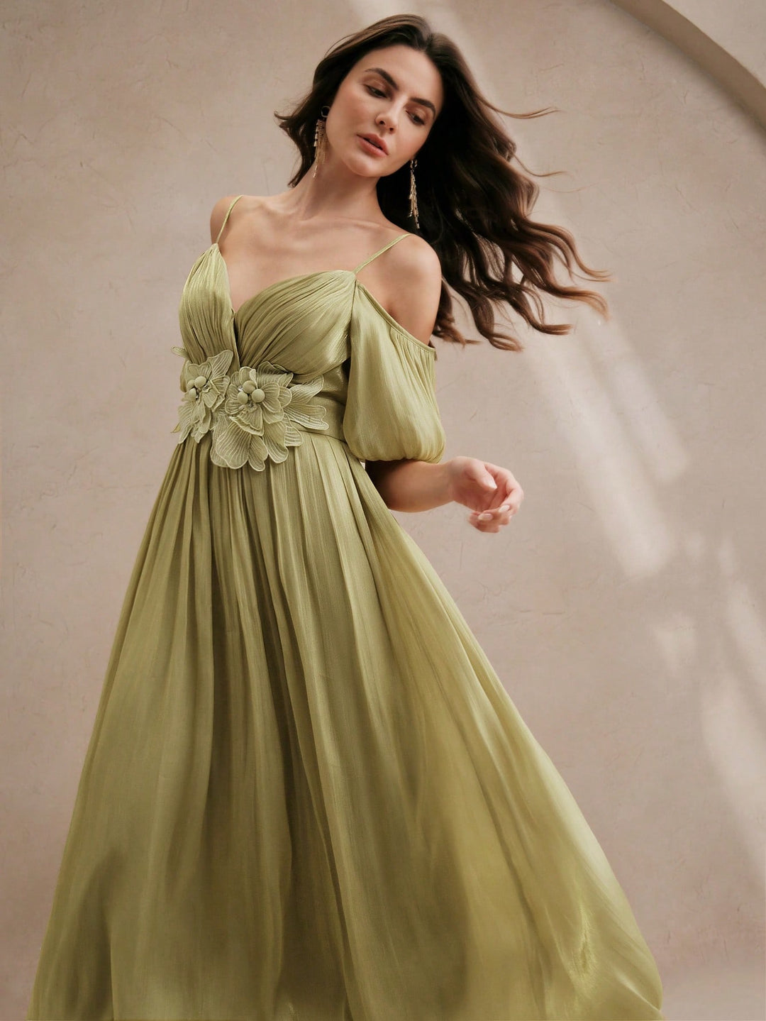 Rochie maxi SHEIN, verde