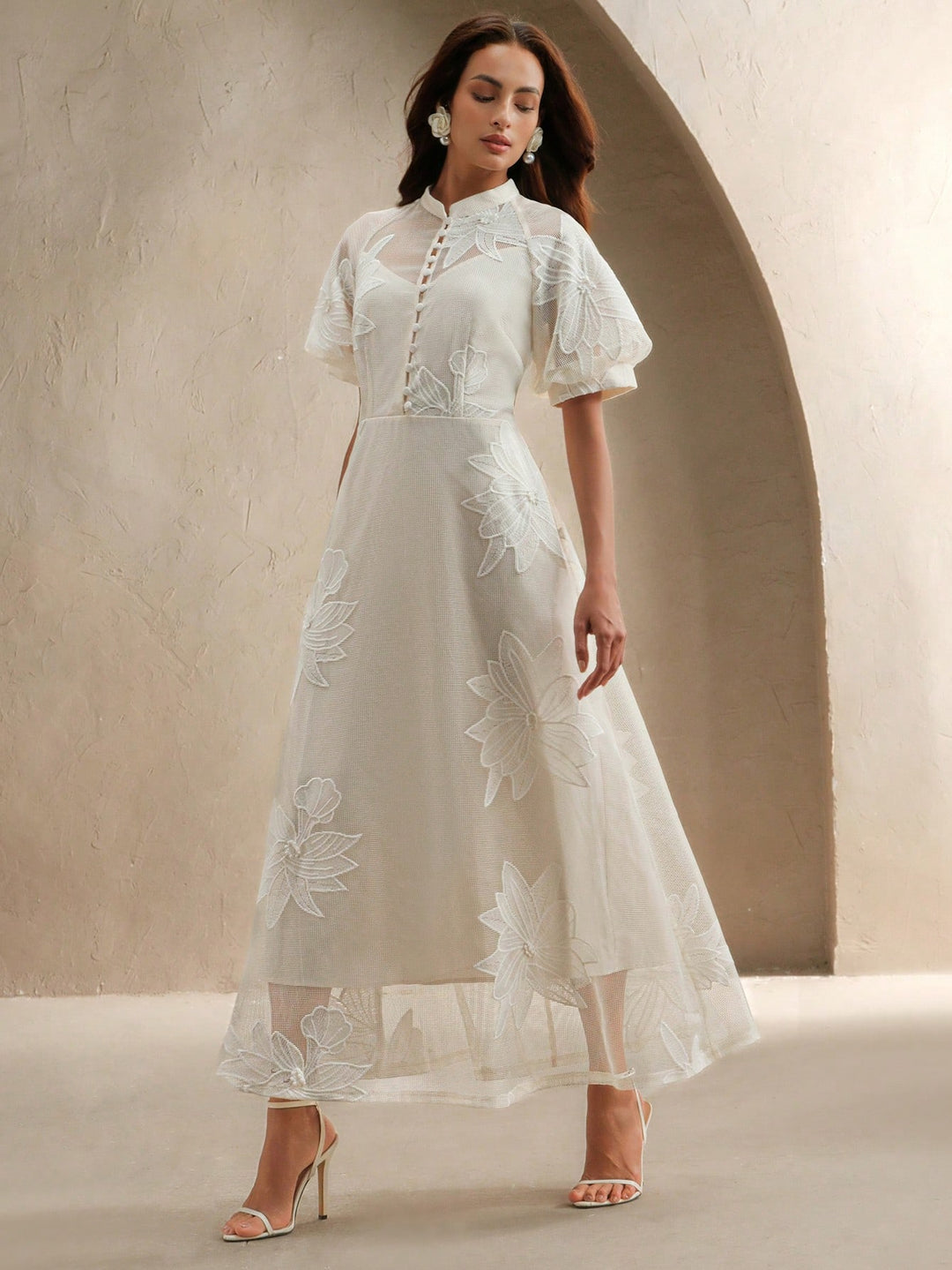 Rochie maxi SHEIN, bej