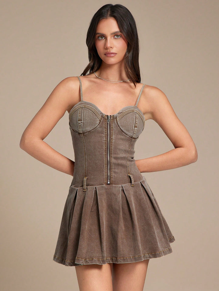 Rochie mini SHEIN, kaki