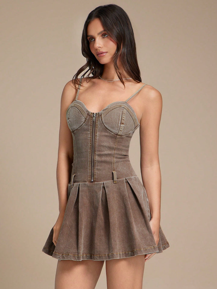Rochie mini SHEIN, kaki