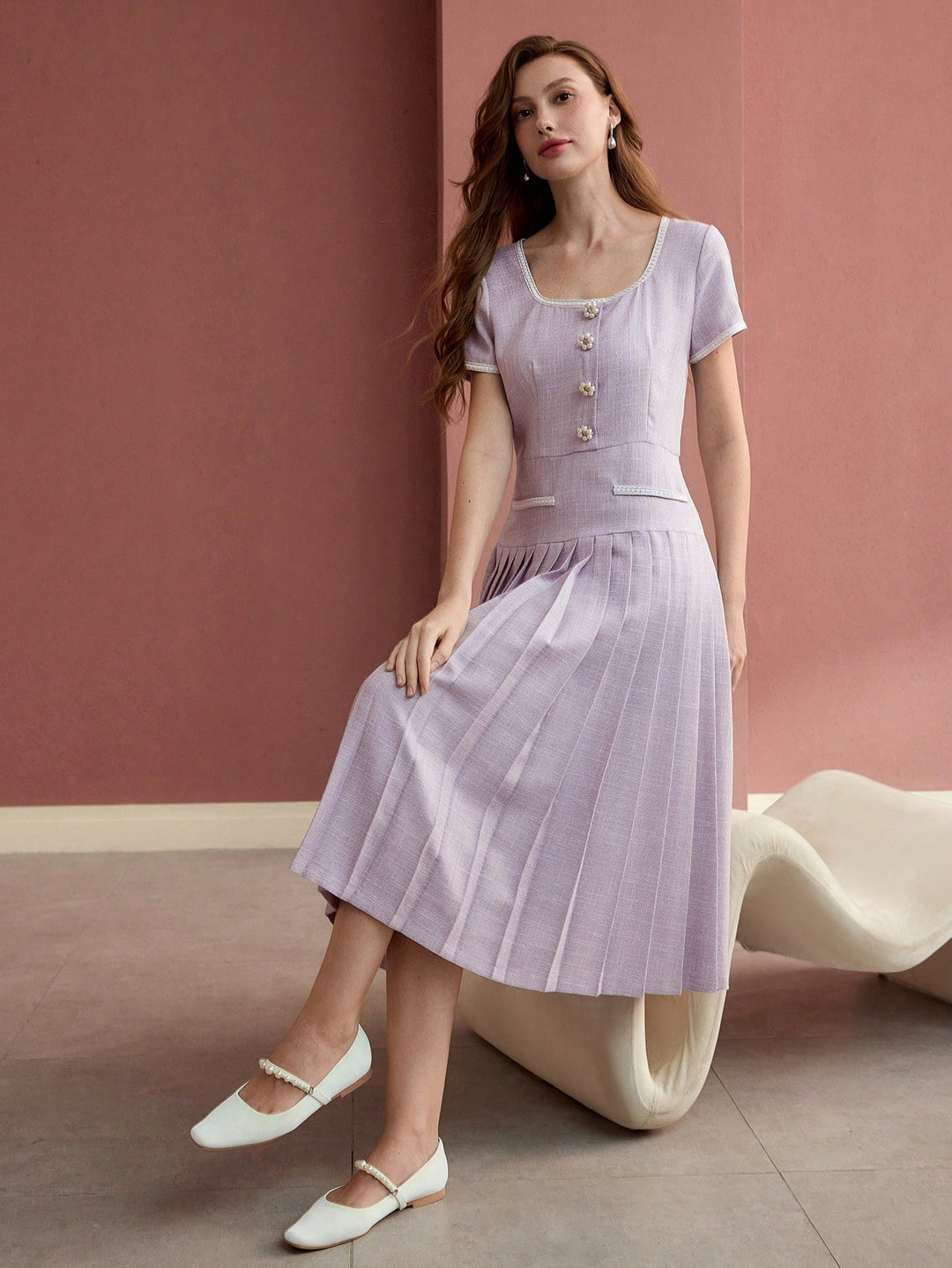Rochie midi SHEIN, mov