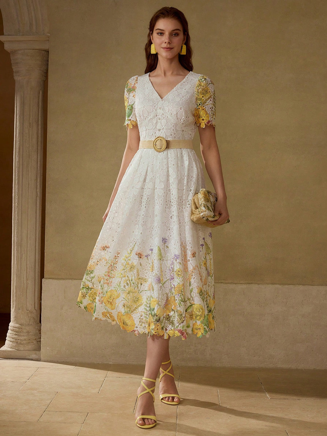Rochie midi SHEIN, galben