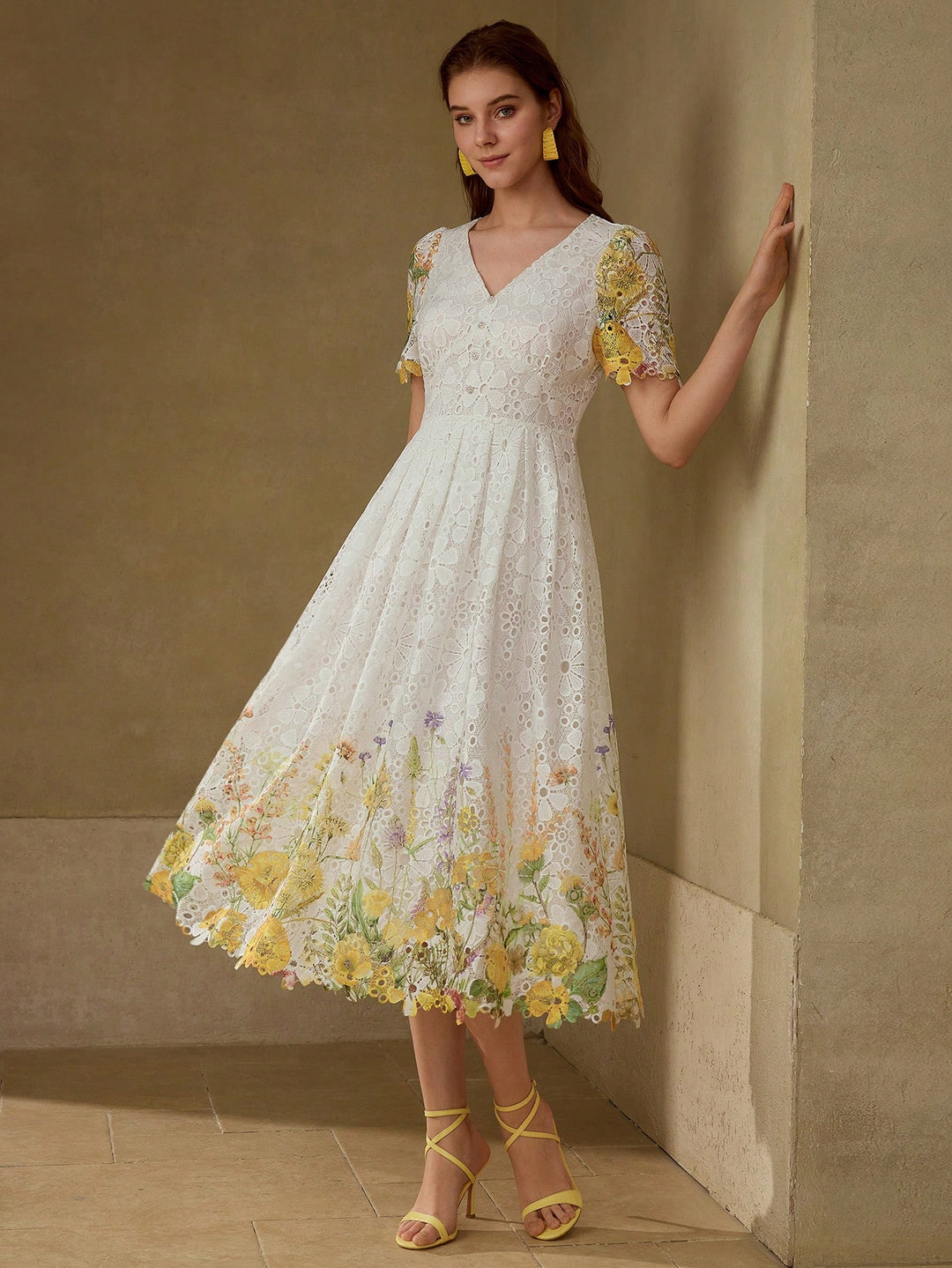 Rochie midi SHEIN, galben