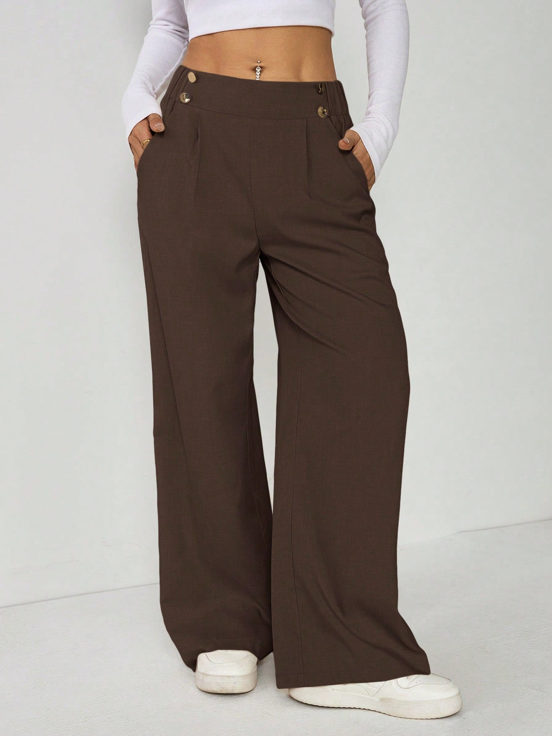 Pantaloni SHEIN, maro