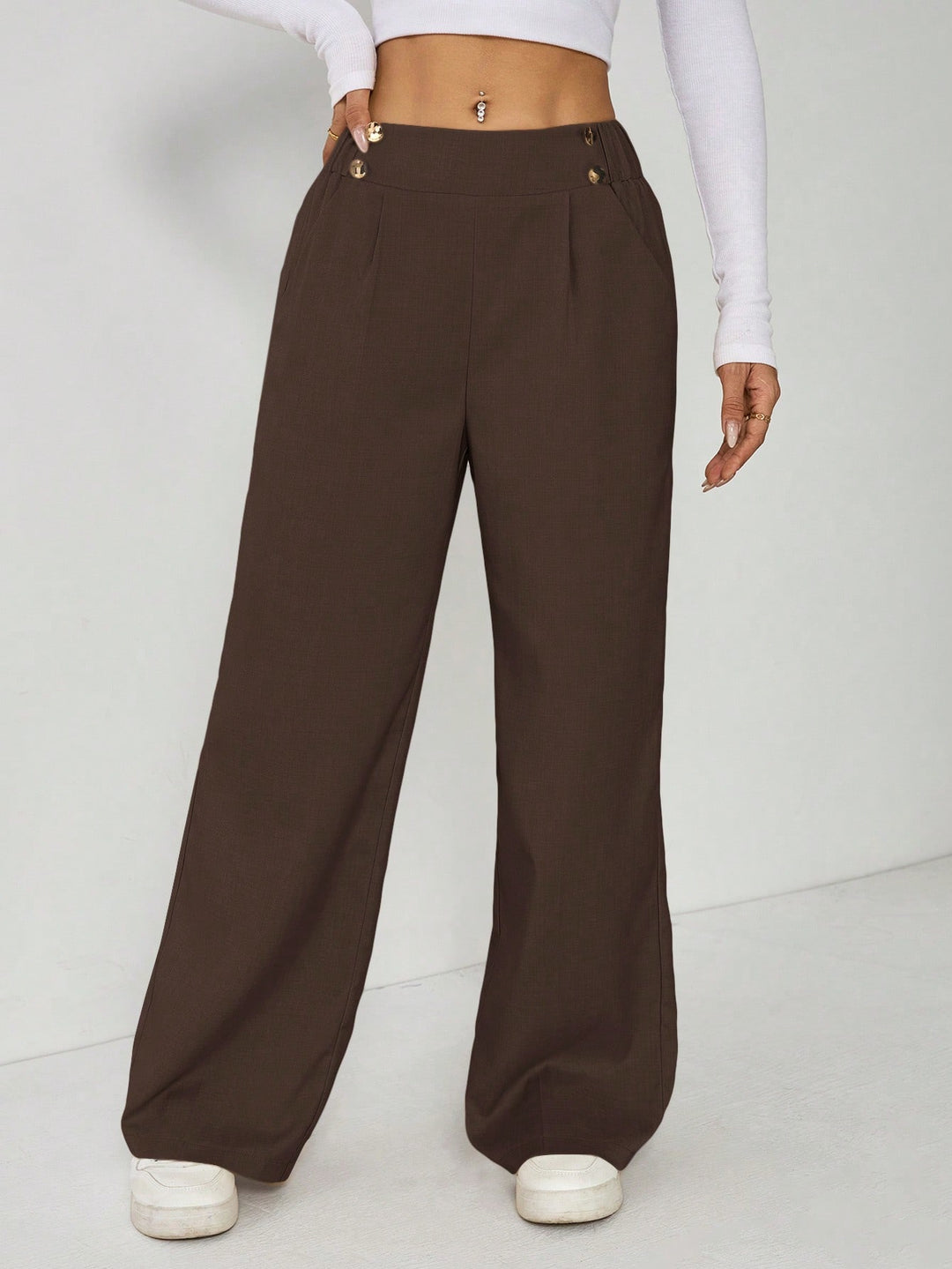 Pantaloni SHEIN, maro