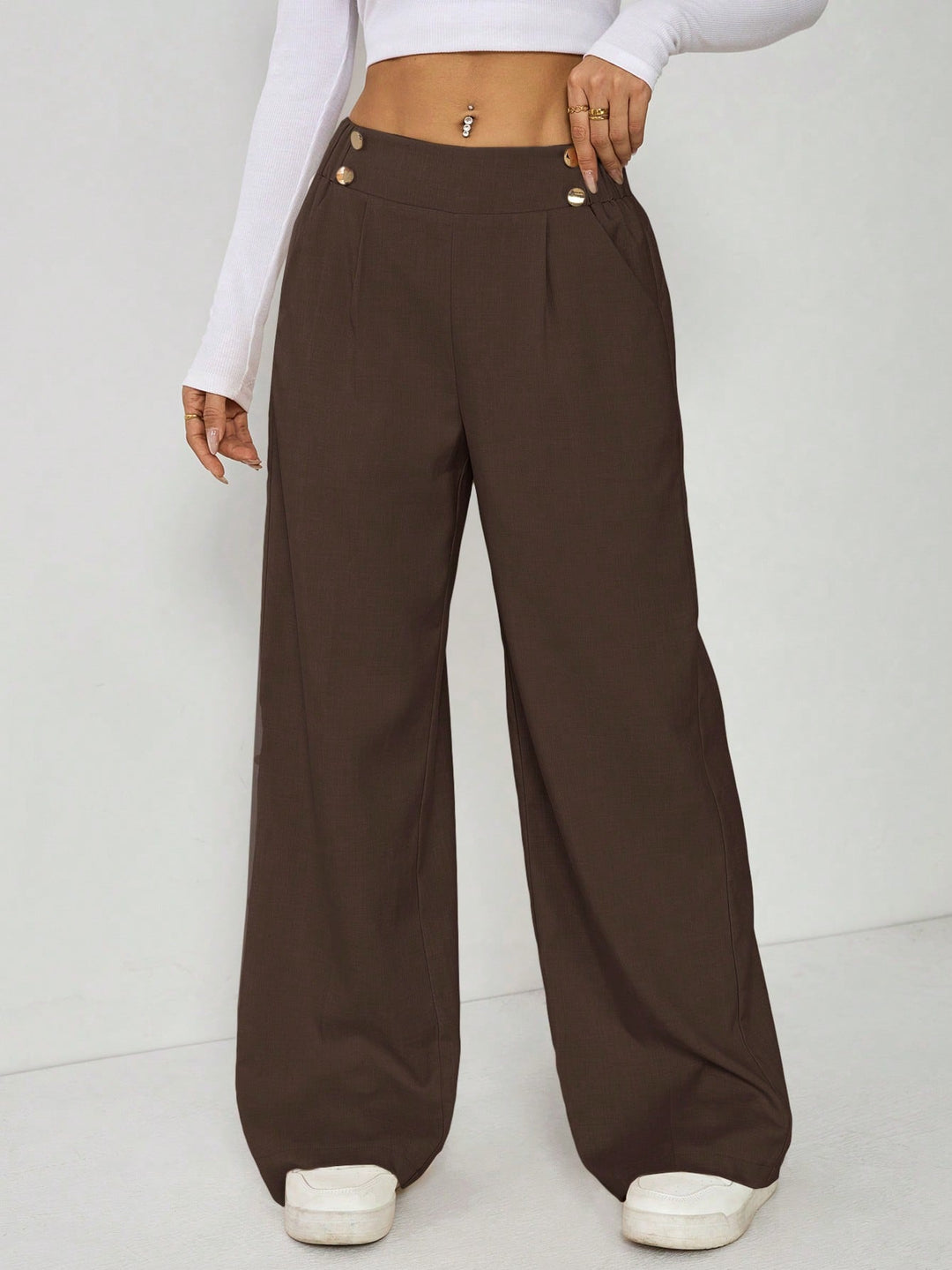 Pantaloni SHEIN, maro
