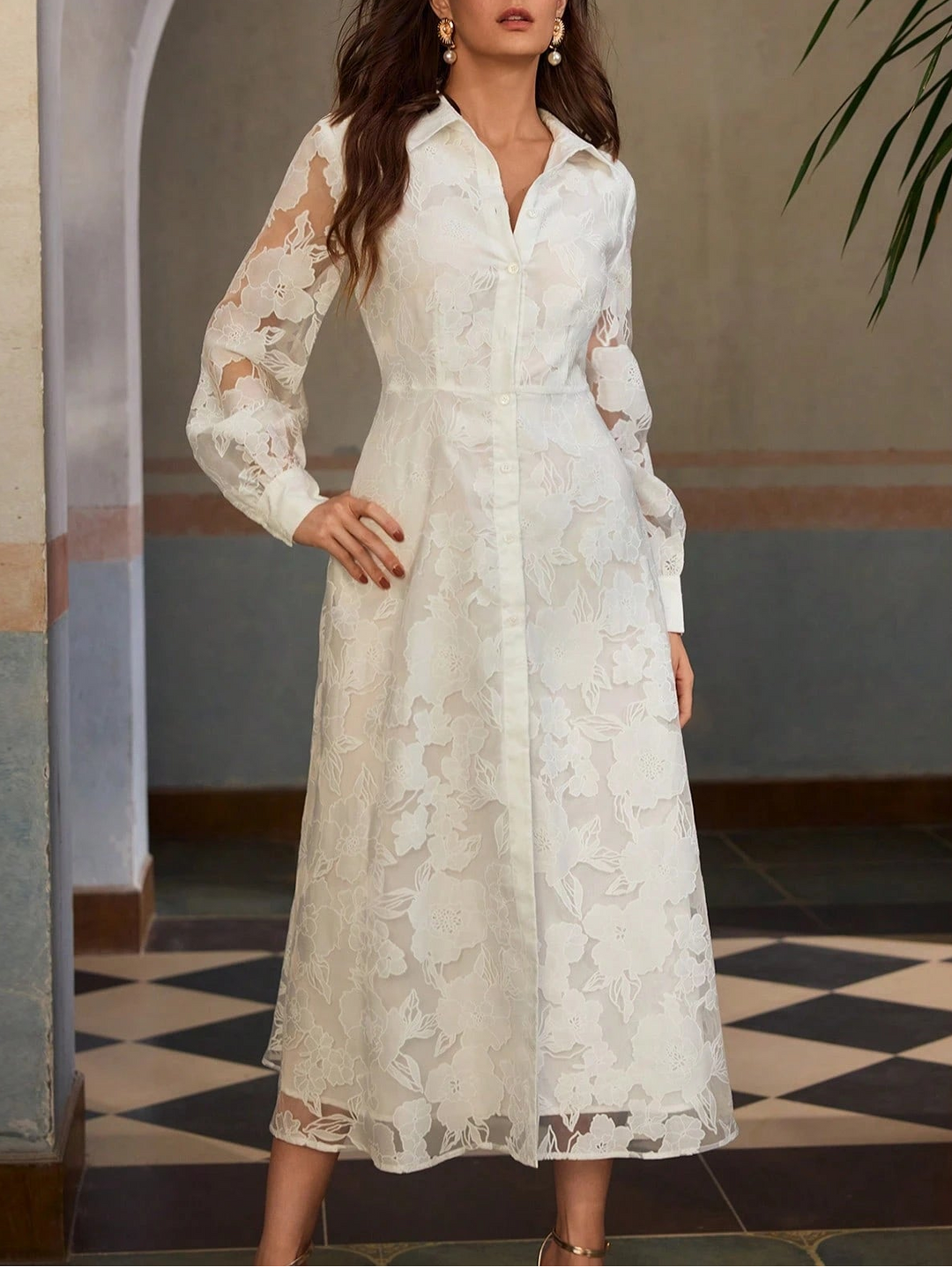 Rochie midi Shein, alb