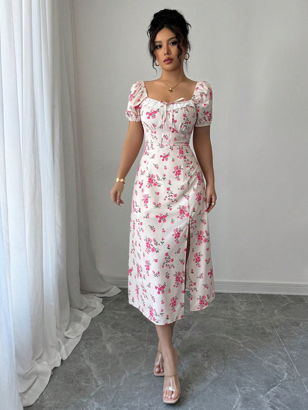 Rochie midi SHEIN, galben