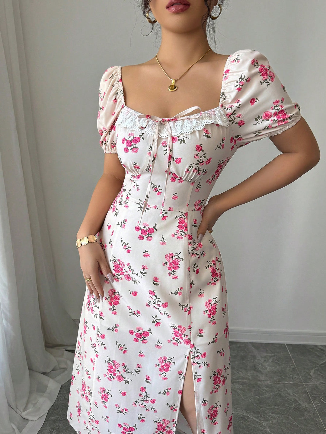Rochie midi SHEIN, galben