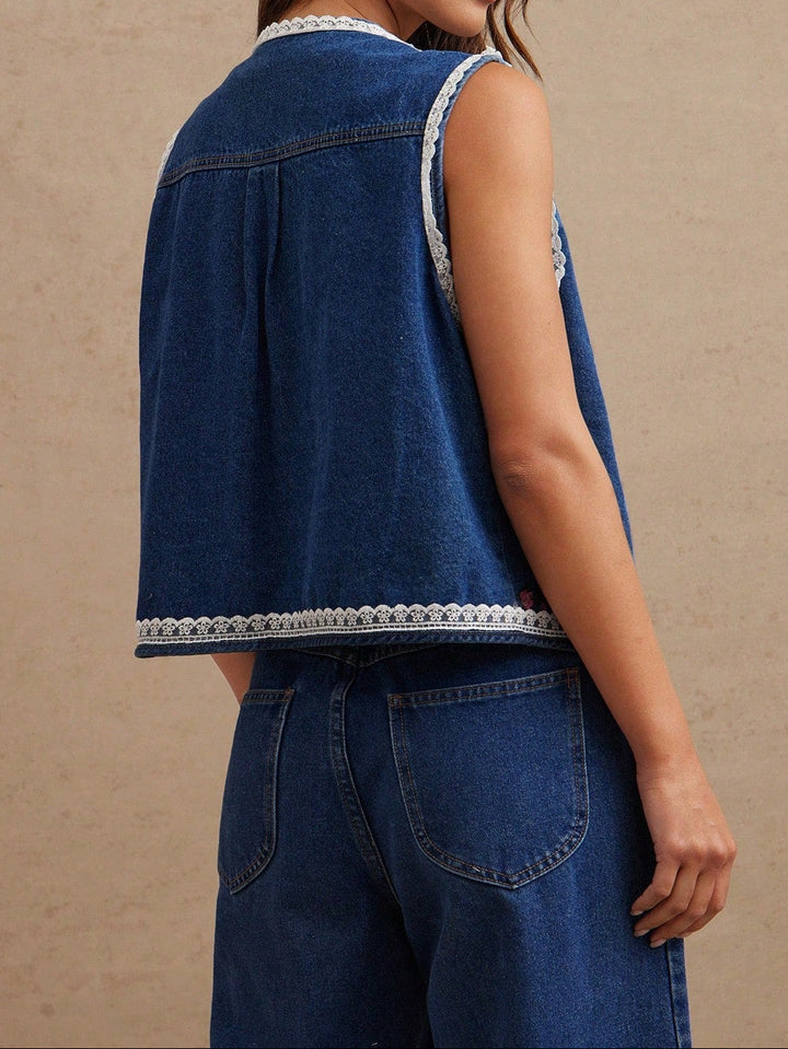 SHEIN Denim vest, blue