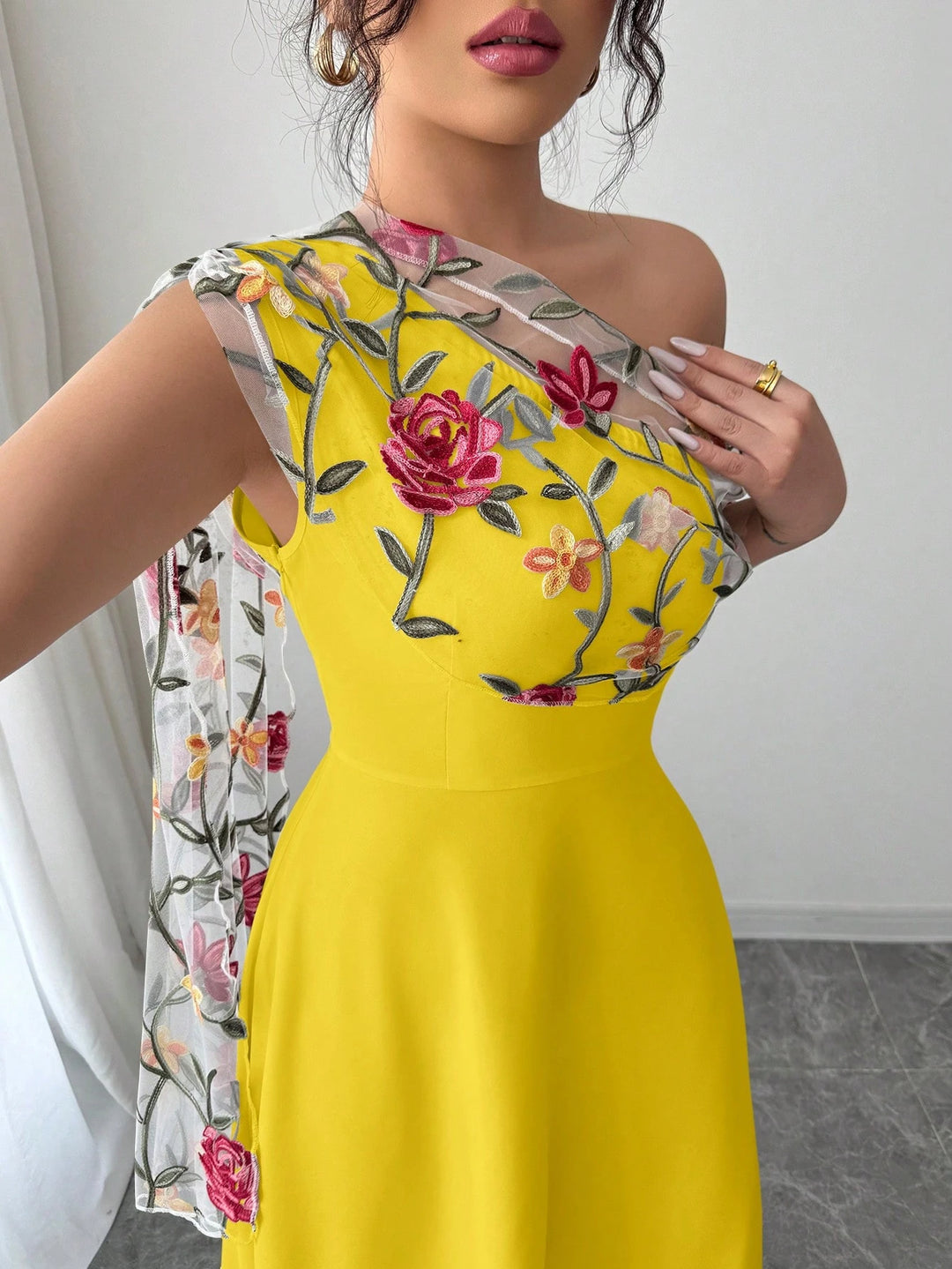Rochie midi Shein, mix culori