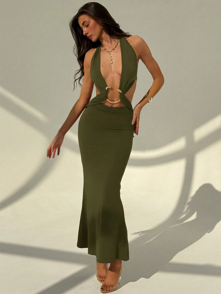 Rochie maxi SHEIN, verde