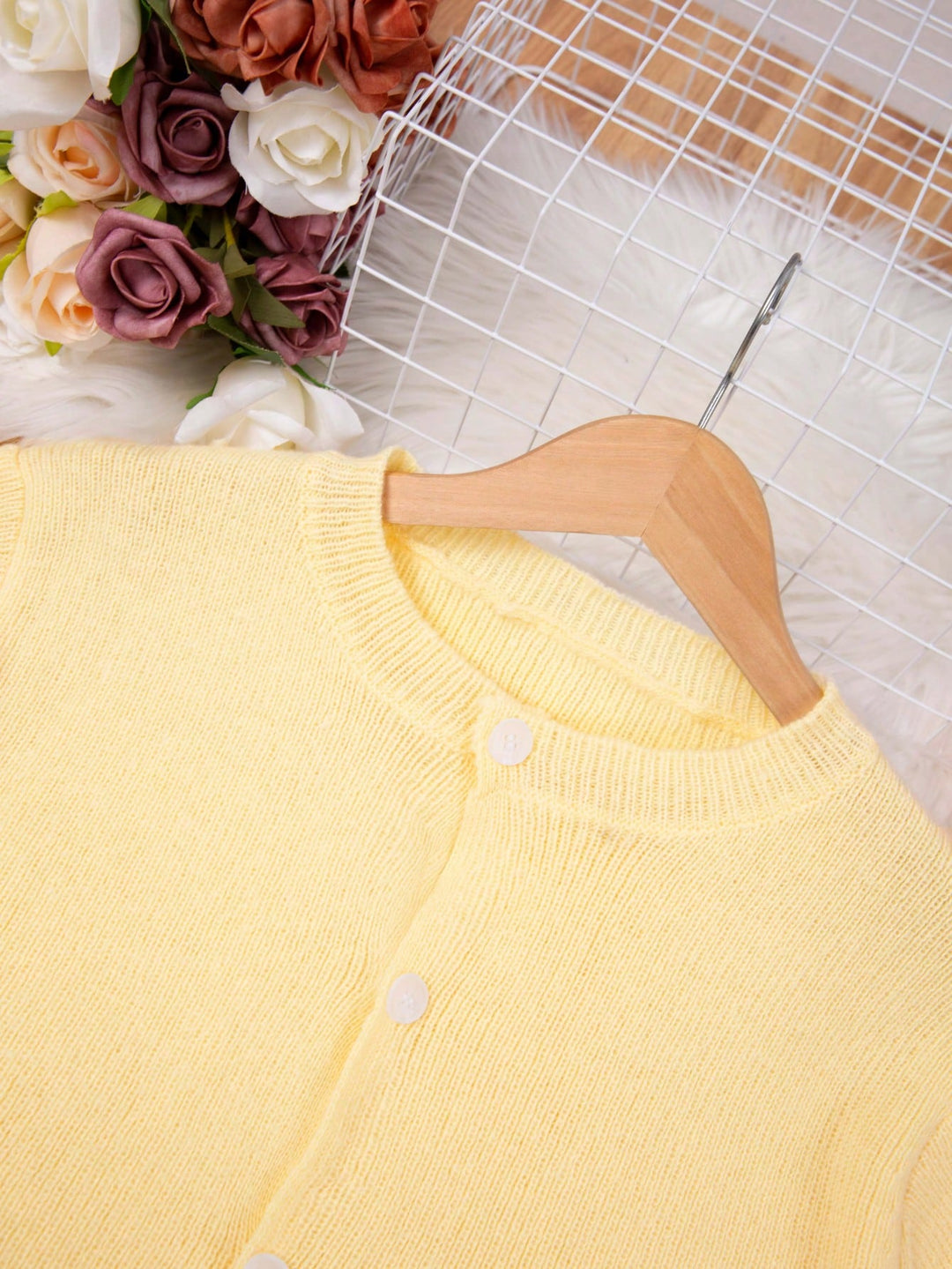Cardigan cu mânecă scurtă SHEIN, galben