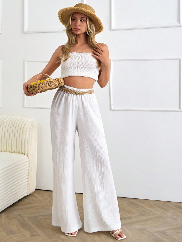 Pantaloni SHEIN, alb