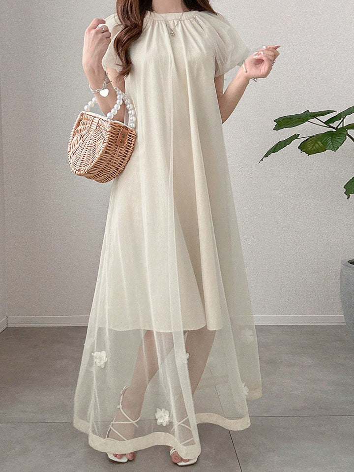 Rochie maxi SHEIN, crem