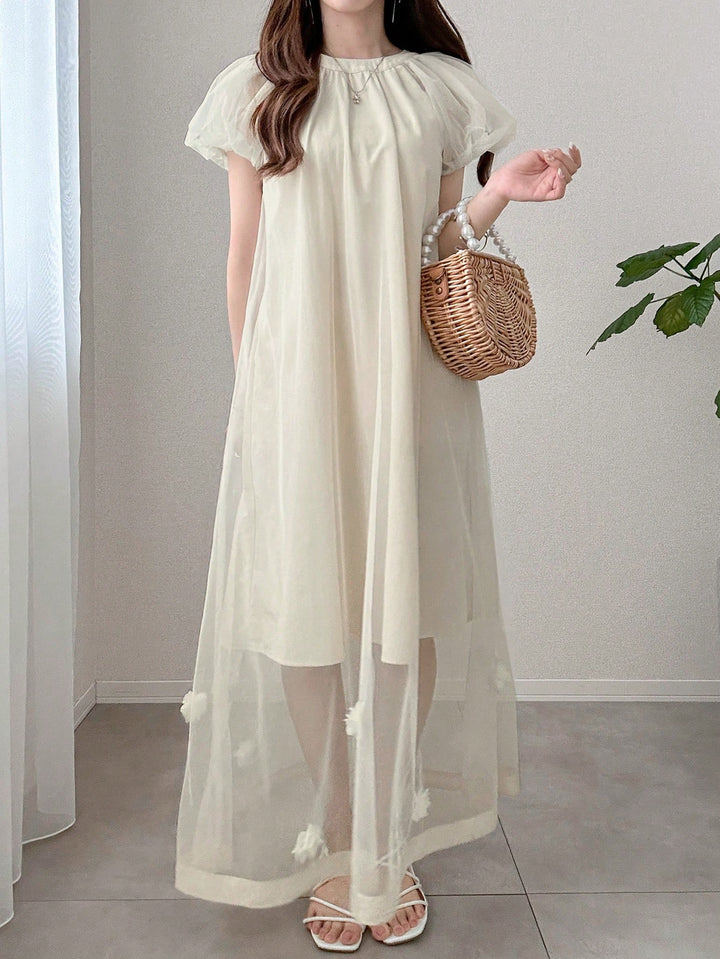 Rochie maxi SHEIN, crem
