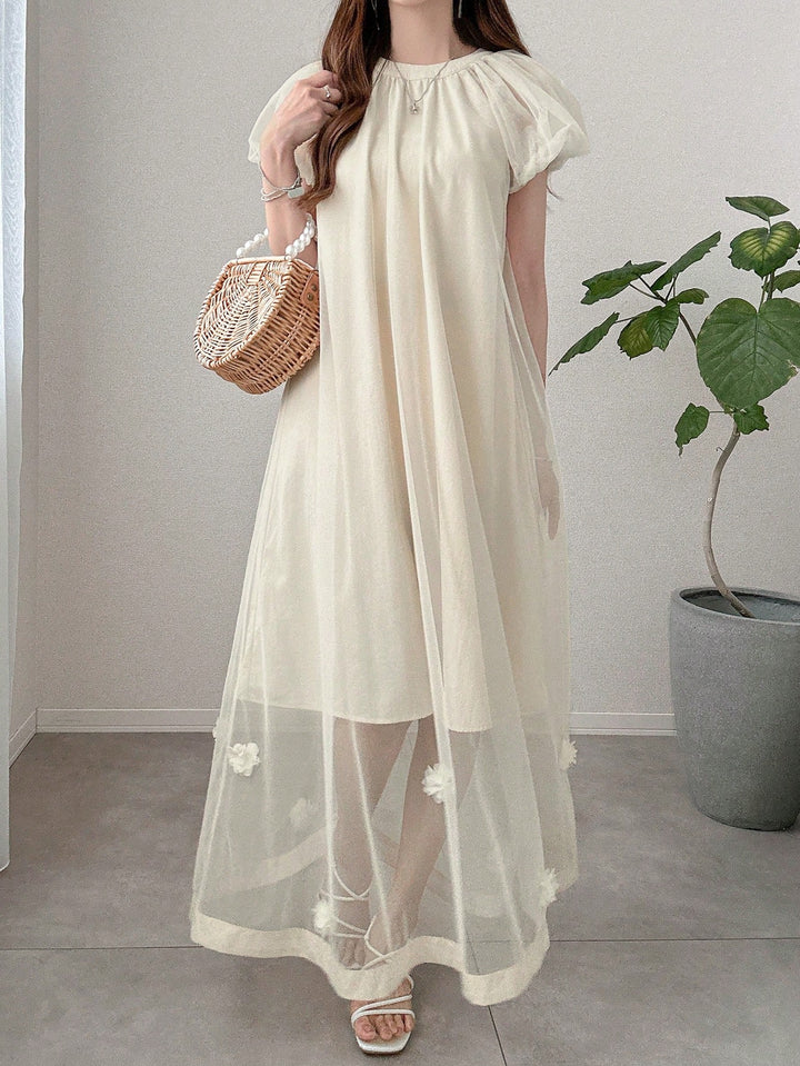 Rochie maxi SHEIN, crem