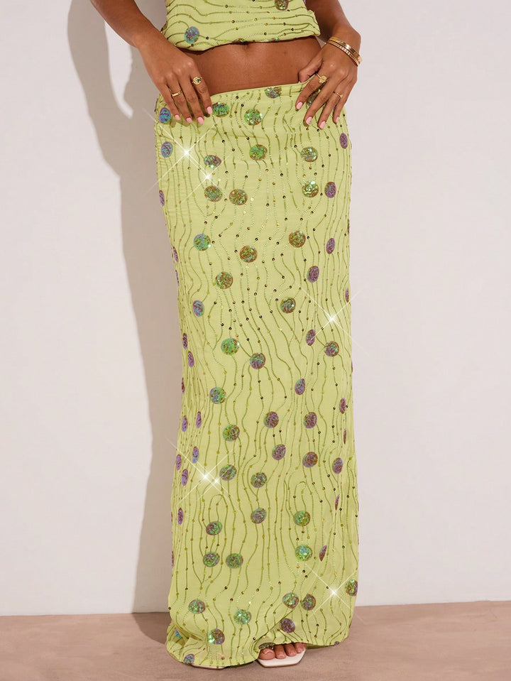 Fustă maxi Shein, verde