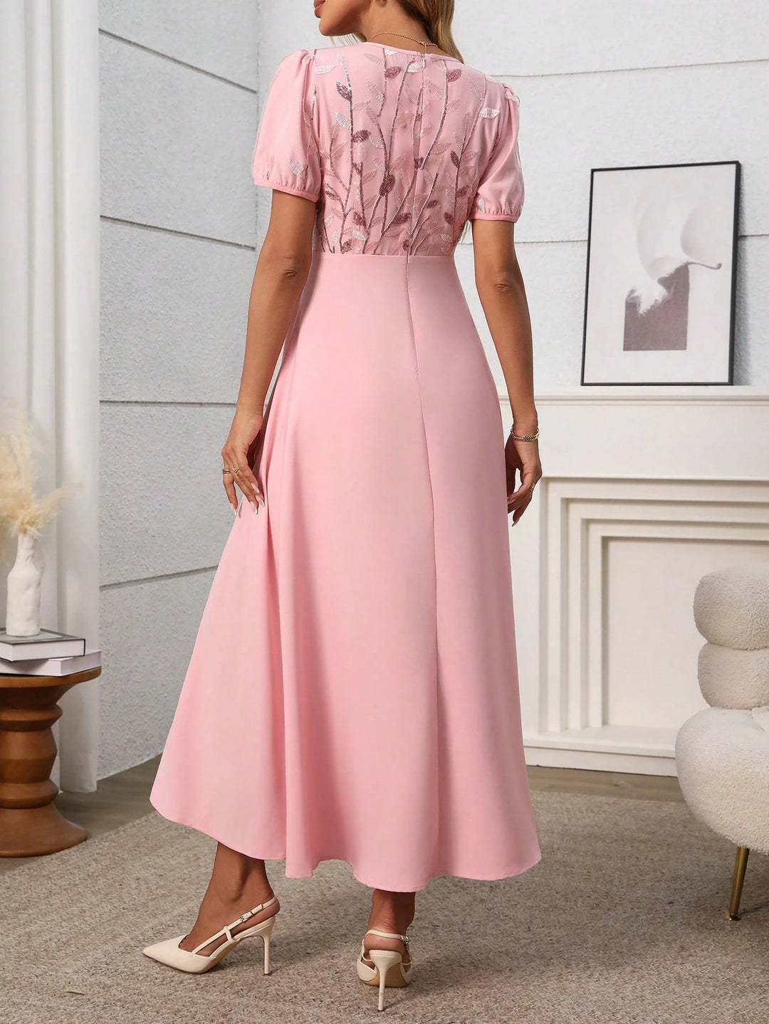 Rochie midi SHEIN, roz