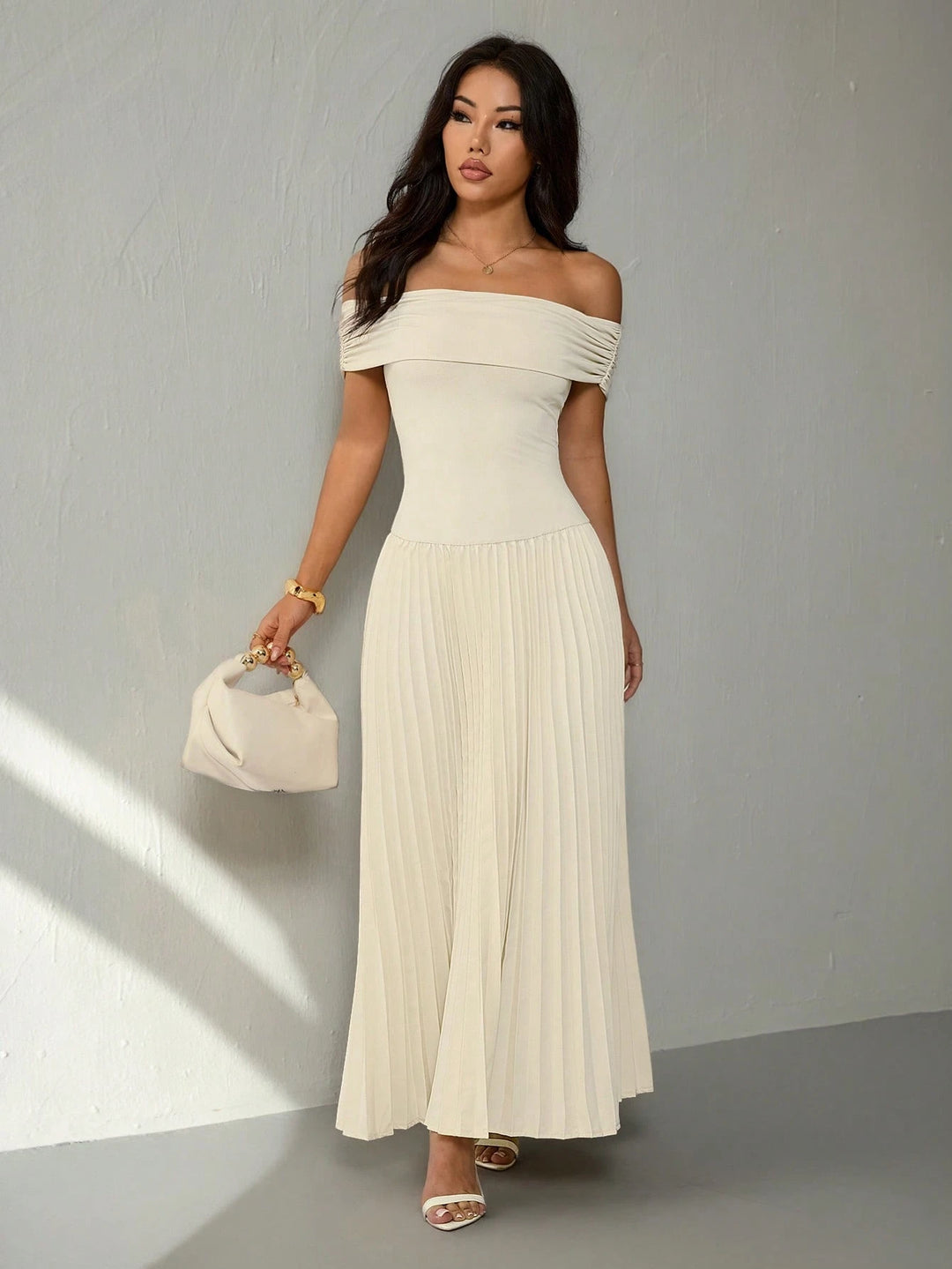 Rochie maxi SHEIN, bej